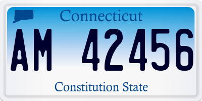 CT license plate AM42456