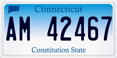 CT license plate AM42467