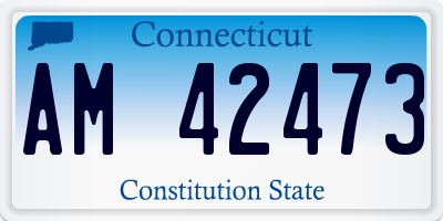 CT license plate AM42473