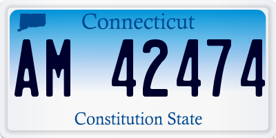 CT license plate AM42474