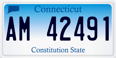 CT license plate AM42491