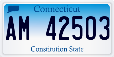 CT license plate AM42503