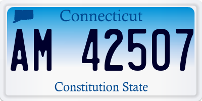 CT license plate AM42507