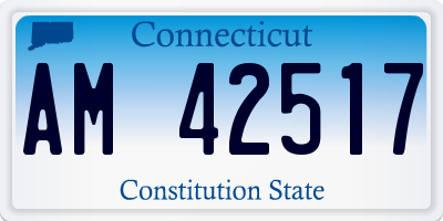 CT license plate AM42517