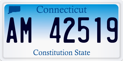 CT license plate AM42519