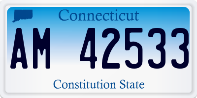 CT license plate AM42533