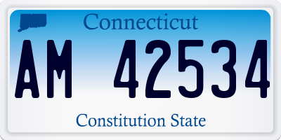 CT license plate AM42534