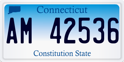CT license plate AM42536