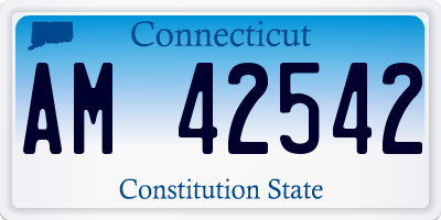 CT license plate AM42542