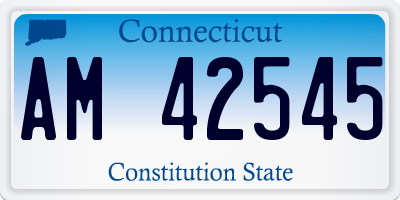 CT license plate AM42545