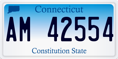 CT license plate AM42554