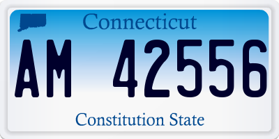 CT license plate AM42556