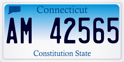 CT license plate AM42565