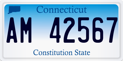 CT license plate AM42567