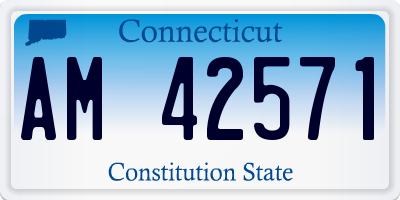 CT license plate AM42571