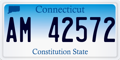 CT license plate AM42572