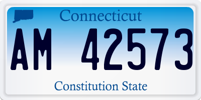 CT license plate AM42573