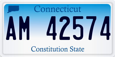 CT license plate AM42574