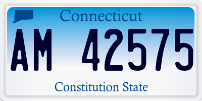 CT license plate AM42575