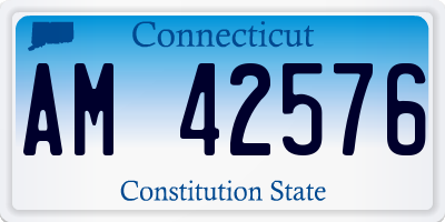 CT license plate AM42576