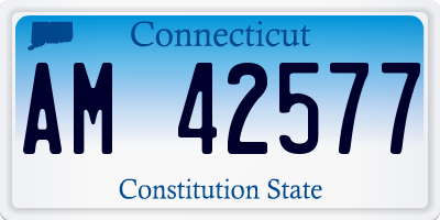 CT license plate AM42577