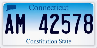 CT license plate AM42578