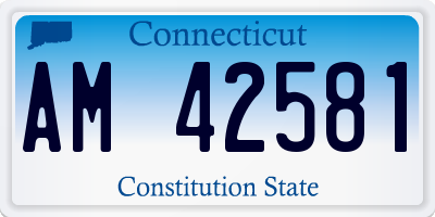 CT license plate AM42581