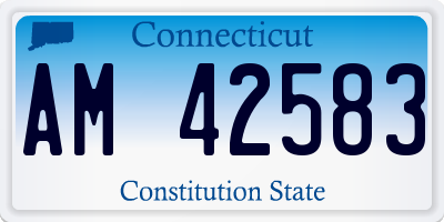 CT license plate AM42583