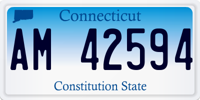 CT license plate AM42594