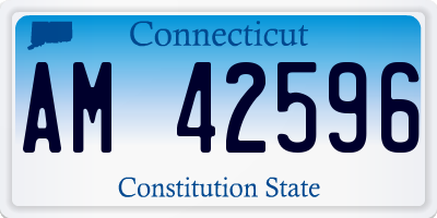 CT license plate AM42596