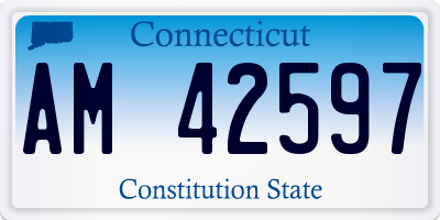 CT license plate AM42597
