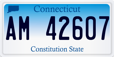CT license plate AM42607