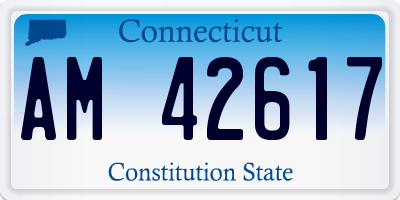 CT license plate AM42617