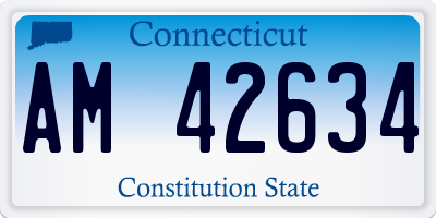 CT license plate AM42634