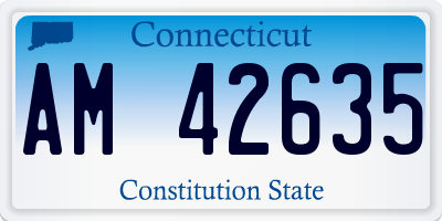 CT license plate AM42635