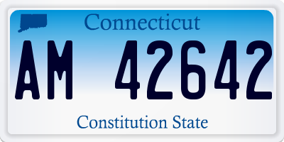 CT license plate AM42642