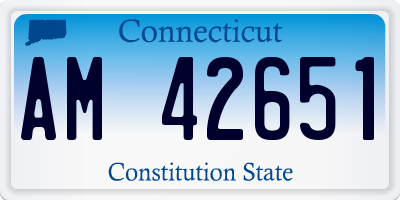 CT license plate AM42651