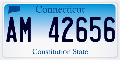 CT license plate AM42656