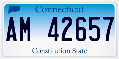 CT license plate AM42657