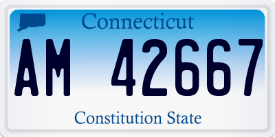 CT license plate AM42667