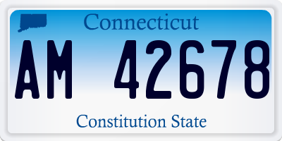 CT license plate AM42678