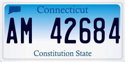 CT license plate AM42684