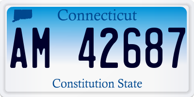 CT license plate AM42687