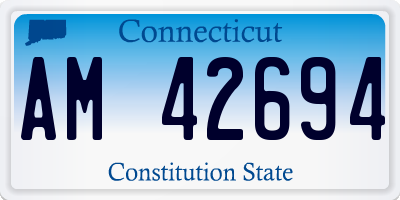 CT license plate AM42694