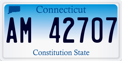CT license plate AM42707