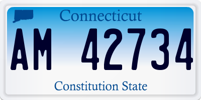 CT license plate AM42734
