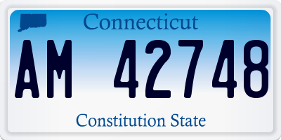 CT license plate AM42748