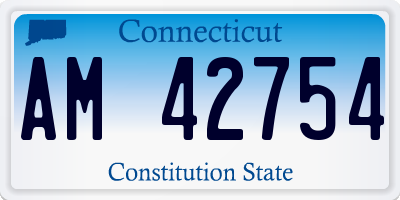 CT license plate AM42754