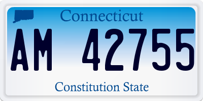 CT license plate AM42755