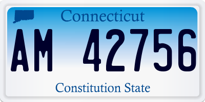 CT license plate AM42756